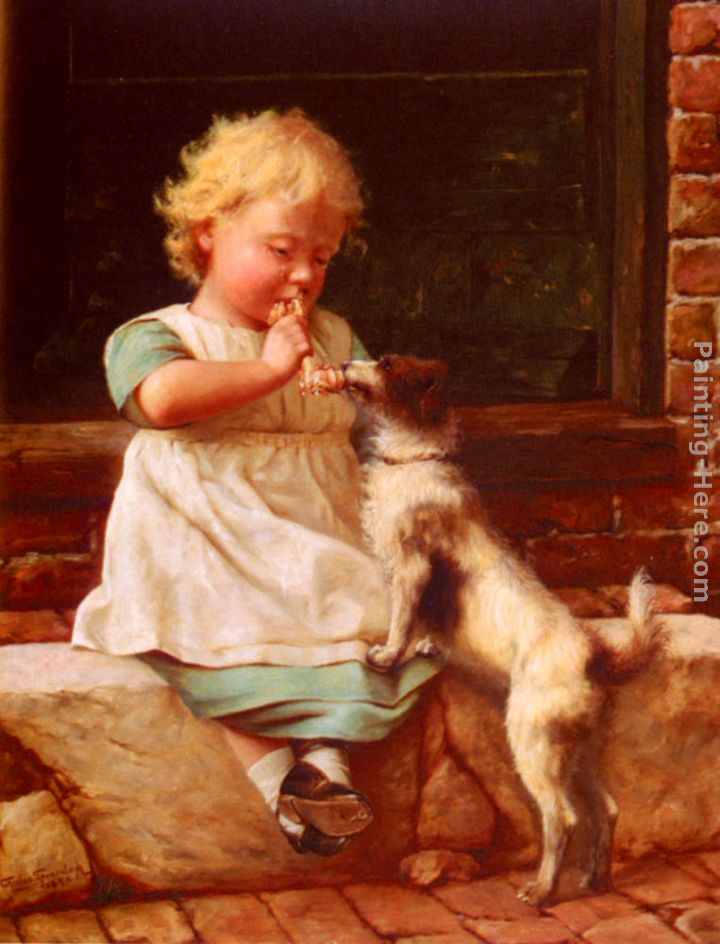 A Young Girl And Her Dog painting - Charles Spencelayh A Young Girl And Her Dog art painting